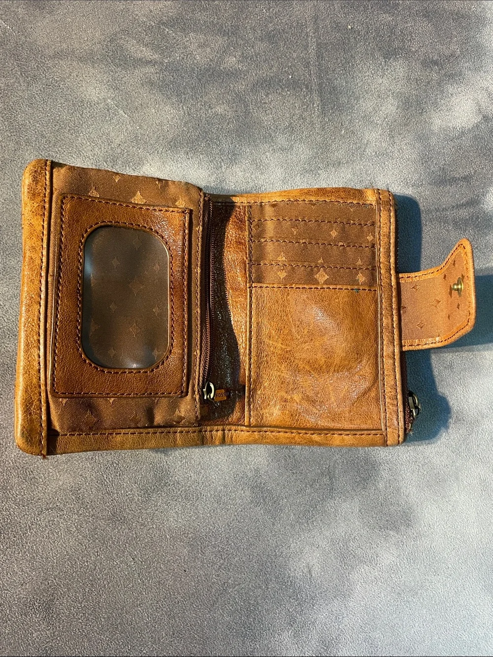 Fossil Tan Leather Wallet | Long Live Vintage
